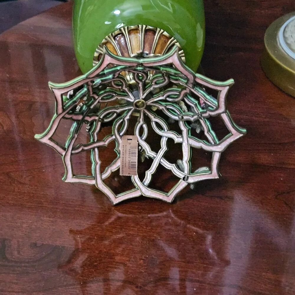 STATEMENT JAY STRONGWATER BUTTERFLY FLOWER CRYSTAL ENAMEL VASE CENTERPIECE OBJET